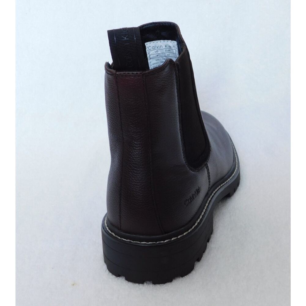 M2 Calvin Klein Dark Brown Men's Letrel Almo Boots Size 10 - Picture 3 of 5